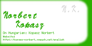 norbert kopasz business card